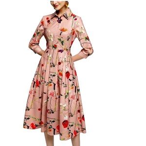 NWT • BURRYCO Floral A-Line Midi Dress